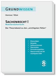 Cover von Grundwissen Sachenrecht I - Mobiliarsrecht