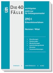 Cover von Die 40 wichtigsten Fälle ZPO I - Erkenntnisverfahren