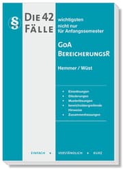 Cover von Die 42 wichtigsten Fälle - GoA/Bereicherungsrecht