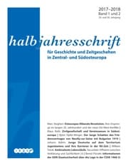 Cover von Halbjahresschrift 2017 - 2018