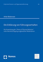 Cover von Die Erklärung von Führungsverhalten