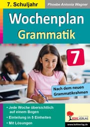 Cover von Wochenplan Grammatik / Klasse 7