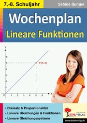 Cover von Wochenplan Lineare Funktionen, Klasse 7-8