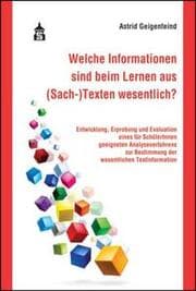Cover von Welche Informationen sind beim Lernen aus (Sach-)Texten wesentlich?