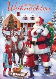 Cover von Malbuch Weihnachten für die ganze Familie mit 50 festlichen Ausmalbildern