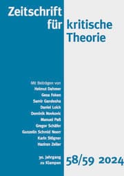 Cover von Zeitschrift für kritische Theorie, Heft 58/59