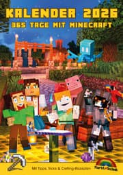 Cover von Kalender 2026 - 365 Tage mit Minecraft; inklusive Tipps, Tricks & Crafting Rezepten im DIN A4 Format