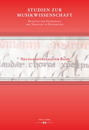 Cover von Studien zur Musikwissenschaft - Beihefte der Denkmäler der Tonkunst in Österreich. Band 59