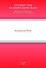Cover von Studien zur Musikwissenschaft - Beihefte der Denkmäler der Tonkunst in Österreich. Band 60