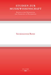Cover von Studien zur Musikwissenschaft - Beihefte der Denkmäler der Tonkunst in Österreich. Band 60