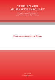 Cover von Studien zur Musikwissenschaft - Beihefte der Denkmäler der Tonkunst in Österreich. Band 61