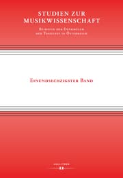 Cover von Studien zur Musikwissenschaft - Beihefte der Denkmäler der Tonkunst in Österreich. Band 61