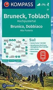 Cover von KOMPASS Wanderkarte 57 Bruneck, Toblach, Hochpustertal, Brunico, Dobbiaco, Alta Pusteria 1:50.000