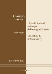 Cover von I libretti italiani a stampa dalle origini al 1800. Catalogo analitico con 16 indici
