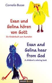 Cover von Evan und Gelina hören von Gott - Ein Kinderbuch zum Ausmalen