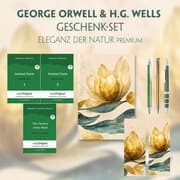 Cover von George Orwell & H.G. Wells Geschenkset - 3 Bücher (mit Audio-Online) + Eleganz der Natur Schreibset Premium
