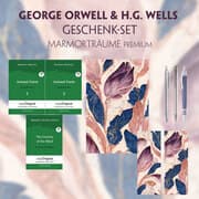Cover von George Orwell & H.G. Wells Geschenkset - 3 Bücher (mit Audio-Online) + Marmorträume Schreibset Premium