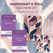 Cover von Guy de Maupassant & Émile Zola Geschenkset - 2 Bücher (mit Audio-Online) + Marmorträume Schreibset Basics