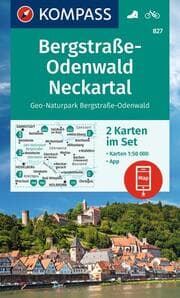 Cover von KOMPASS Wanderkarten-Set 827 Bergstraße-Odenwald, Neckartal, Geo-Naturpark Bergstraße-Odenwald (2 Karten) 1:50.000