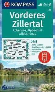 Cover von KOMPASS Wanderkarte 28 Vorderes Zillertal 1:50.000