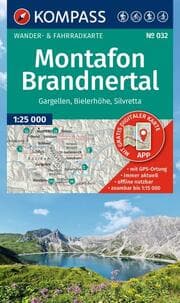 Cover von KOMPASS Wanderkarte 032 Montafon, Brandnertal, Gargellen, Bielerhöhe, Silvretta 1:25.000