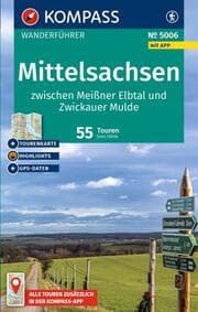 Cover von KOMPASS Wanderführer Mittelsachsen zwischen Meißner Elbtal und Zwickauer Mulde, 55 Touren mit Extra-Tourenkarte