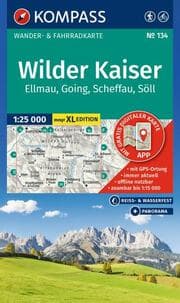 Cover von KOMPASS Wanderkarte 134 Wilder Kaiser, Ellmau, Going, Scheffau, Söll 1:25.000