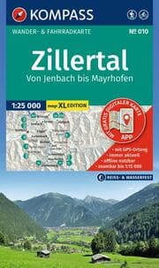 Cover von KOMPASS Wanderkarte 010 Zillertal - Von Jenbach bis Mayrhofen 1:25.000