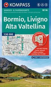 Cover von KOMPASS Wanderkarte 96 Bormio, Livigno, Alta Valtellina 1:50.000