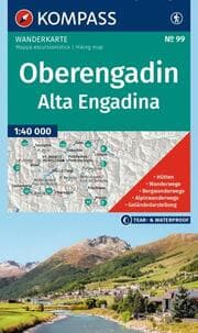 Cover von KOMPASS Wanderkarte 99 Oberengadin / Alta Engadina 1:40.000
