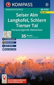 Cover von KOMPASS Wanderführer Seiser Alm, Langkofel, Schlern, Tierser Tal - Herausragende Dolomiten, 35 Touren mit Extra-Tourenkarte