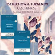 Cover von Tschechow & Turgenew Geschenkset - 2 Bücher (Hardcover mit Audio-Online) + Marmorträume Schreibset Premium
