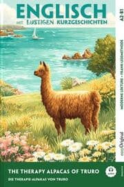 Cover von Englisch lernen mit lustigen Kurzgeschichten (A2-B1) - The Therapy Alpacas of Truro (+ Audio-Online)