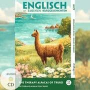 Cover von Englisch lernen mit lustigen Kurzgeschichten (A2-B1) - The Therapy Alpacas of Truro (+ Audio-CD)