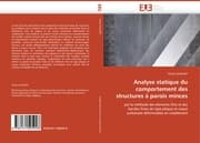 Cover von Analyse statique du comportement des structures a parois minces