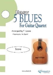 Cover von 5 Easy Blues for guitar quartet (score)