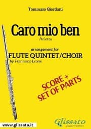 Cover von Caro mio ben - Flute quintet/choir score & parts