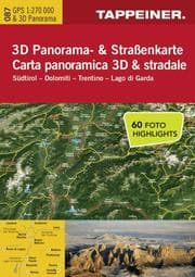 Cover von 3D Panorama- & Straßenkarte Südtirol/Dolomiten/Gardasee