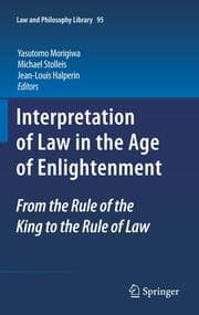 Cover von Interpretation of Law in the Age of Enlightenment