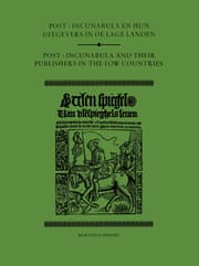 Cover von Post-Incunabula en Hun Uitgevers in de Lage Landen/Post-Incunabula and Their Publishers in the Low Countries