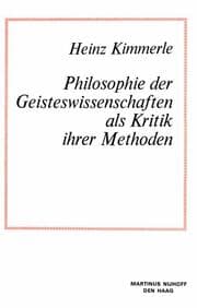 Cover von Philosophie der Geisteswissenschaften als Kritik Ihrer Methoden