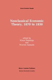 Cover von Neoclassical Economic Theory, 1870 to 1930
