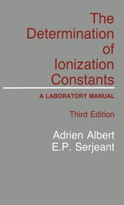 Cover von The Determination of Ionization Constants