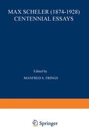 Cover von Max Scheler (1874-1928) Centennial Essays