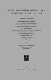 Cover von Dutch Organised Agriculture in International Politics