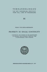 Cover von Property in Social Continuity