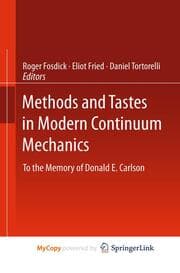 Cover von Methods and Tastes in Modern Continuum Mechanics