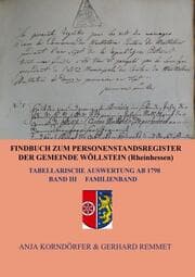Cover von Findbuch zum Personenstandsregister der Gemeinde Wöllstein/ Rheinhessen