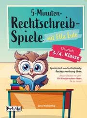 Cover von 5-Minuten-Rechtschreibspiele mit Ella Eule - Deutsch 3./4. Klasse