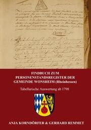 Cover von Findbuch zum Personenstandsregister der Gemeinde Wonsheim / Rheinhessen